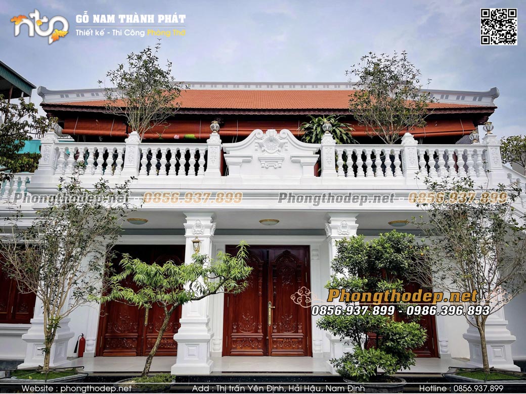 Chiêm ngưỡng công trình nhà gỗ 3 gian 2 chái trên tầng 2 tại Vĩnh Phúc